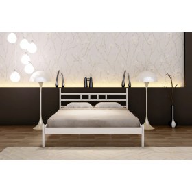 Resim Metalia Diego Çift Kişilik Karyola Beyaz 150 x 200 cm 