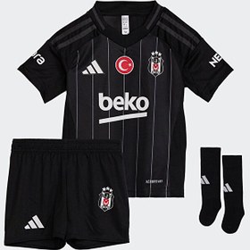 Resim adidas Beşiktaş Away Minikit Çocuk Siyah Yuvarlak Yaka Forma Takımı 