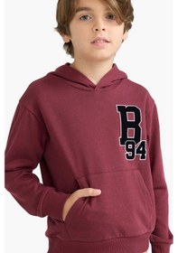 Resim Defacto Erkek Çocuk Oversize Geniş Kalıp Kapüşonlu Okul Sweatshirt F2714a825aubr194 Bordo 