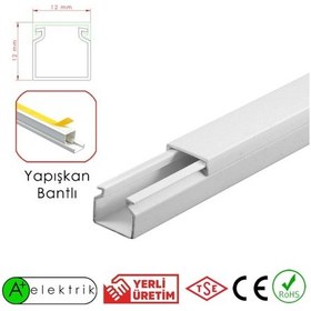 Resim A Plus Elektrik 12X12 Mm Yapışkan Bantlı Kablo Kanalı 
