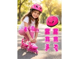 Resim Naturion Bisiklet Kaykay Paten Çocuk Kaskı ve Dizlik Set Pempe/pembe 