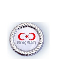 Resim Yörük Tasarım Genç Parti Damla Mine Yaka Rozeti Gümüş 