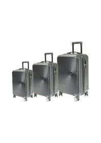 Resim Escape Vlz 072-set Abs 8 Tekerlekli Büyük, Orta, Kabin Boy Valiz, Bavul Seti, Siyah 