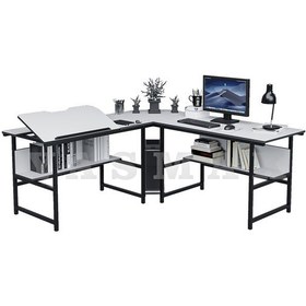 Resim 300-b Beyaz L Bilgisayar Ve Çizim Masası Beyaz 