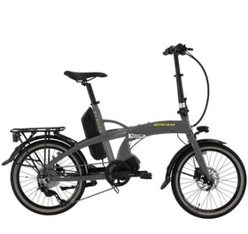 Resim E Folding Strike 20 Jant 9 Vİtes Gri Neon Sarı Elektrikli Katlanır Bisiklet 