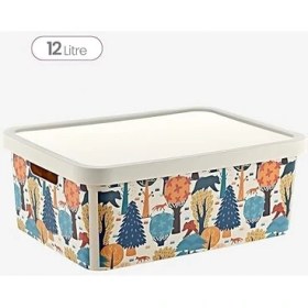 Resim Stafi Desenli Çok Amaçlı Kapaklı Kutu 12 Lt Jungle 