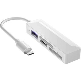 Resim Springsun İphone Uyumlu İçin 4 Çeşit Kart Okuyucu - Lightning İle Sd/tf/ms Kart Ve Usb 3.0 Adaptörü, Hızlı Veri Transferi 