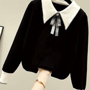 Resim Kadınlar İçin İnce Kesim Uzun Kollu Yaka Detaylı Kazak - Esnek İlkbahar & Sonbaharlık Kazak, Makinede Yıkanabilir Şık Üst, Sevimli Katmanlama Parçası, Klasik Yaka Tasarım, Zarif Kumaş, Rahat Malzeme, Stil Sahibi Kadın Giyim 