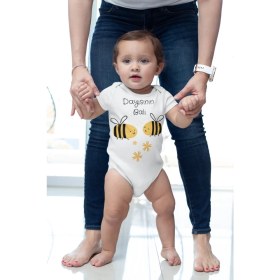 Resim Limon Dayısının Balı Desenli Kısa Kol Unisex Body 