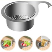 Resim 1 adet, Paslanmaz Çelik Lavabo Süzgeci Sepeti, Üçgen Tasarım, Çok Amaçlı Mutfak Lavabo Caddy, Pil Gerektirmez, Mutfak Aksesuarları 