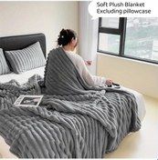 Resim Willowhaven Gümüş Gri Yumuşak Battaniye Tüm Mevsimler İçin Seyahat Ofis Yatak Örtüsü 