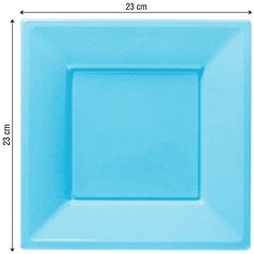 Resim Roll Up Party Dreams Plastik Kare Açık Mavi Tabak 23 CM. 8'li 