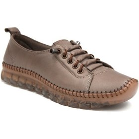 Resim Beyaz İniesta Kuko Hakiki Deri Termo Kaymaz Taban Comford Günlük Kadın Ayakkabı Kum Kum 