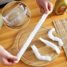 Resim Delixa Kyrotech 100’LÜ Yeniden Kullanılabilir Elastik Plastik Kase Kapakları – Şeffaf, 12X30 Cm, Hava Geçir 