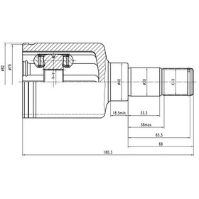 Resim Aks Kafası İç Sol Tourneo Transit Connect 1.8 16v 2003-2013 Mt A:26 C:40 B:24 H:69 L:111.5 