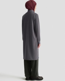 Resim Armine Fermuar Detaylı Basic Tunik Gri 