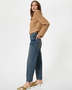 Resim Yüksel Bel Düz Paça Kot Pantolon Cepli - Eve Straight Jeans 