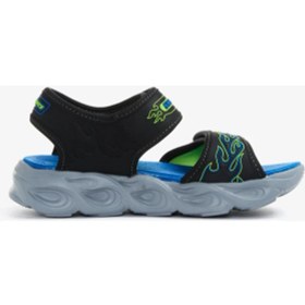 Resim Skechers Büyük Erkek Çocuk Siyah Işıklı Sandalet 