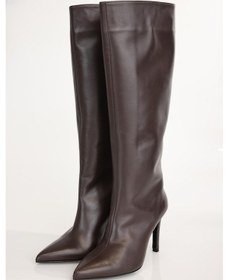 Resim Kahverengi Sivri Burun Topuklu Çizme 24403 Kahve Rengi Kahverengi 