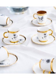 Resim Acar Melody 6 Kişilik Porselen Kahve Fincanı Takımı Beyaz 