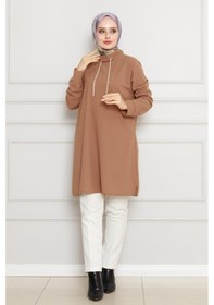 Resim Sevitli Dik Yaka Tunik-vizon-4453 Vizon 