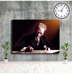 Resim Atatürk Tablosu Imza Atan Mustafa Kemal Kanvas Tablo 