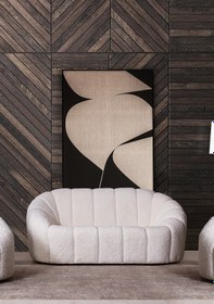 Resim Most Line İkili Kanepe İthal Beyaz Teddy Kumaş Evinize Teslim 