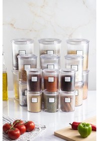 Resim 18'li Barok Yuvarlak 3 Boy Kavanoz Seti & Saklama Kabı & Erzak Kabı 6 2000 Ml, 6 1000 Ml ,6 500 Ml 