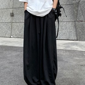 Resim Solid Drawstring Baggy Pantolon, Bahar ve Sonbahar için Rahat Cep Pantolonu, Kadın Giyim 