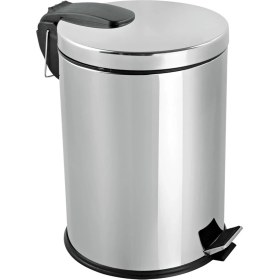 Resim Efor Paslanmaz 430 Krom Metal Iç Kovalı Pedallı Ofis Banyo Mutfak Çöp Kutusu Kovası - 20 Litre 