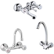 Resim Erce Klasik Banyo Lavabo + Eviye Bataryası 