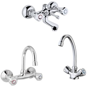 Resim Erce Klasik Banyo Lavabo + Eviye Bataryası 