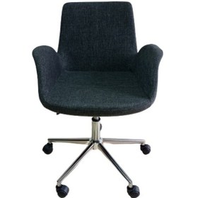 Resim Kamusalmarket Çalışma Sandalyesi Ofis Koltuğu Döküm Süngerli Krom Yıldız Ayaklı 