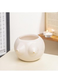 Resim Serenity White El Yapımı Seramik Vazo Renkli 