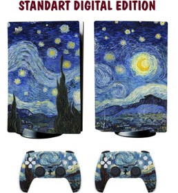 Resim KT Decor Van Gogh Yıldızlı Gece Playstation 5 Full Sticker Kaplama Seti 