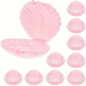 Resim Willowhaven Pembe 12 Adet Plastik Deniz Kabuğu Kutusu Takı Saklama Parti Süsü 