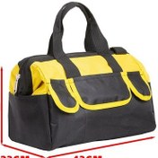 Resim Dofolink 20 İnç Sarı Kalın Su Geçirmez Kumaş Elektrikçi Tamir Çanta - El Tutan Çok Amaçlı Dayanıklı Büyük Kapasiteli Araç Çantası 