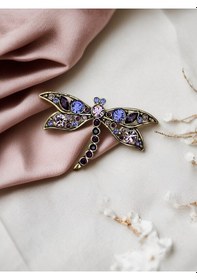 Resim Kristal Taşlı Yusufçuk Figür Broş Karışık 