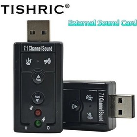 Resim Globalbloom Siyah Tıshrıc Usb 7.1 Ses Kartı 3d Efekt Mikrofon Ses Kontrolü 