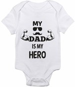 Resim venüsdijital My Dad Is My Hero Baskılı Bebek Body Zıbın 