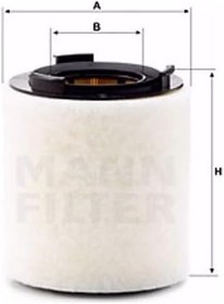 Resim Mann Filter, Skoda Roomster Praktik 1.2 TDI ile Uyumlu Hava Filtresi, 2007-2015 