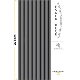 Resim Mdf Ahşap Akustik Duvar Paneli - 100 x 275 cm - Antrasit 