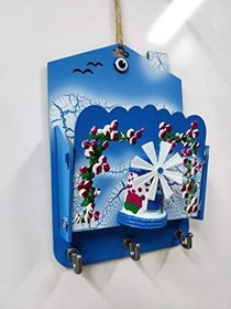 Resim Çİçek ve Değirmen Süslemeli Dekoratif Anahtarlıklı Posta Kutusu 