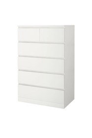 Resim IKEA MALM Beyaz Renk 80x123 cm 6 Çekmeceli Şifonyer 