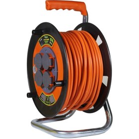 Resim Bylion 50 Metre 3x1.5 Mm Seyyar Makaralı Uzatma Kablosu Kapaklı Termal Sigortalı Cca Kablo 