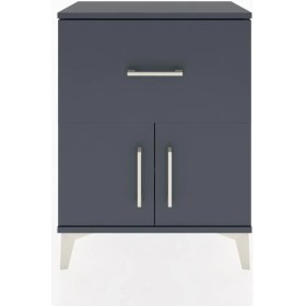 Resim Arges Komodin Tek Raflı Tek Çekmeceli 2 Kapaklı 60X30X80 Antrasit-Antrasit 