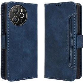Resim Blackview Shark 8 Kılıfı Ayarlanabilir Çıkarılabilir Kartlık Manyetik Kapama Deri Cüzdan Kapak 