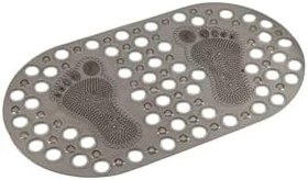 Resim Premium Serisi Banyo - Küvet İçi Kaydırmaz Vantuzlu Ayak Desenli Paspas 66,5 x 36,5 cm, Siyah 