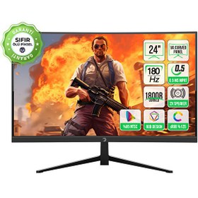 Resim VIVID T40 24" RGB 180Hz 0.5 Ms 2x2W VA Speaker Curved Oyuncu Monitörü 