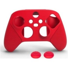 Resim Comse Xbox Series S X Silikon Kılıf Analog Koruyucu Set Kırmızı 